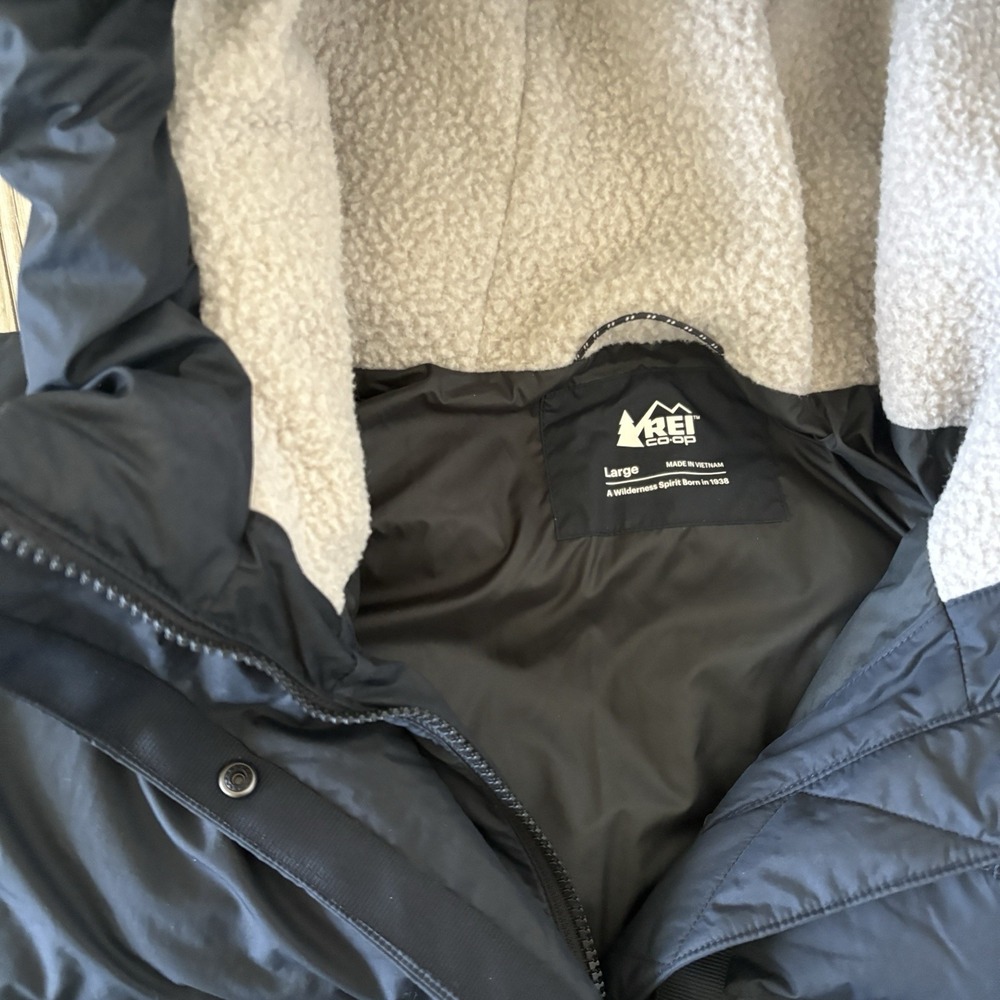 REI Co-Op Jacket Womens L Black Norseland Insulated Parka Down Long Coat Hooded - Picture 6 of 9